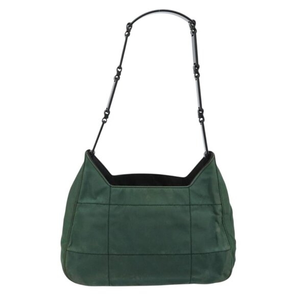 PRADA Quilted Chain Shoulder Bag Nylon plastic Green Auth - Picture 9 of 16